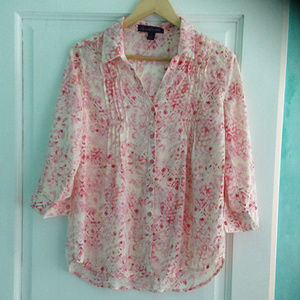 COTTON VOILE SUMMER BLOUSE, SZ SMALL